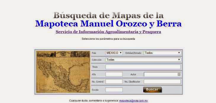 Mexican Map Search, Mapoteca Manuel Orozco y Berra